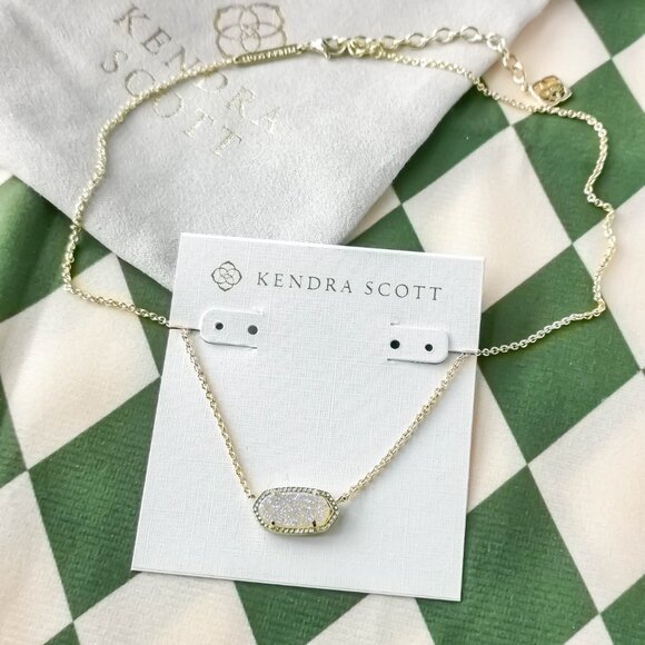 Kendra Scott Elisa Necklace Gold Iridescent Drusy - Picture 2 of 3